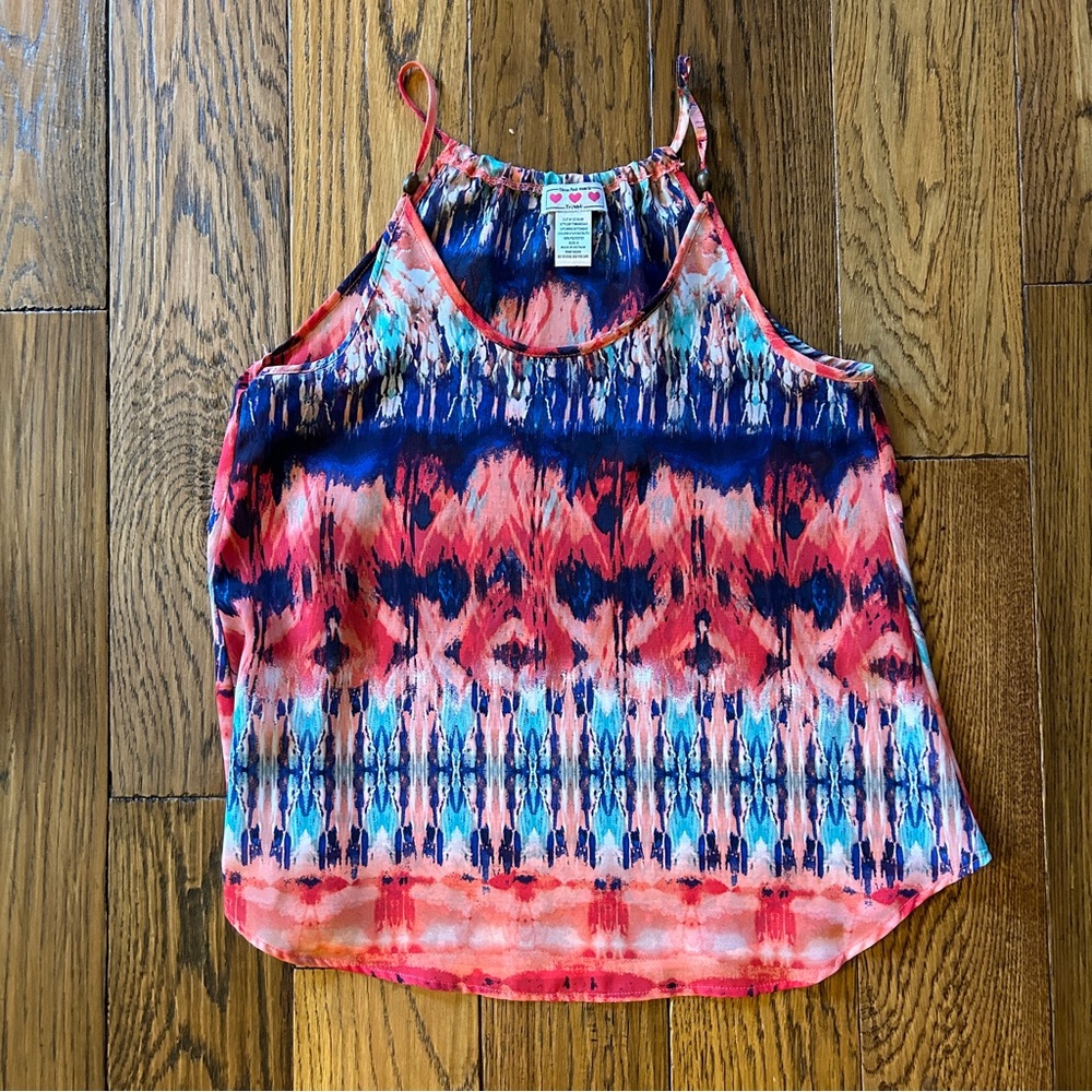 Patterned Spaghetti Strap Shirt